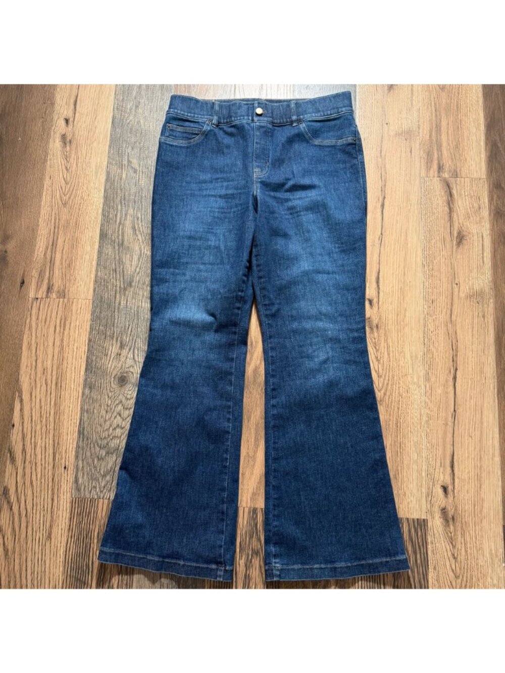 SPANX Flared Midnight Pull-on Stretch Denim Jeans Women's Size 1XL in EUC! - Picture 2 of 5